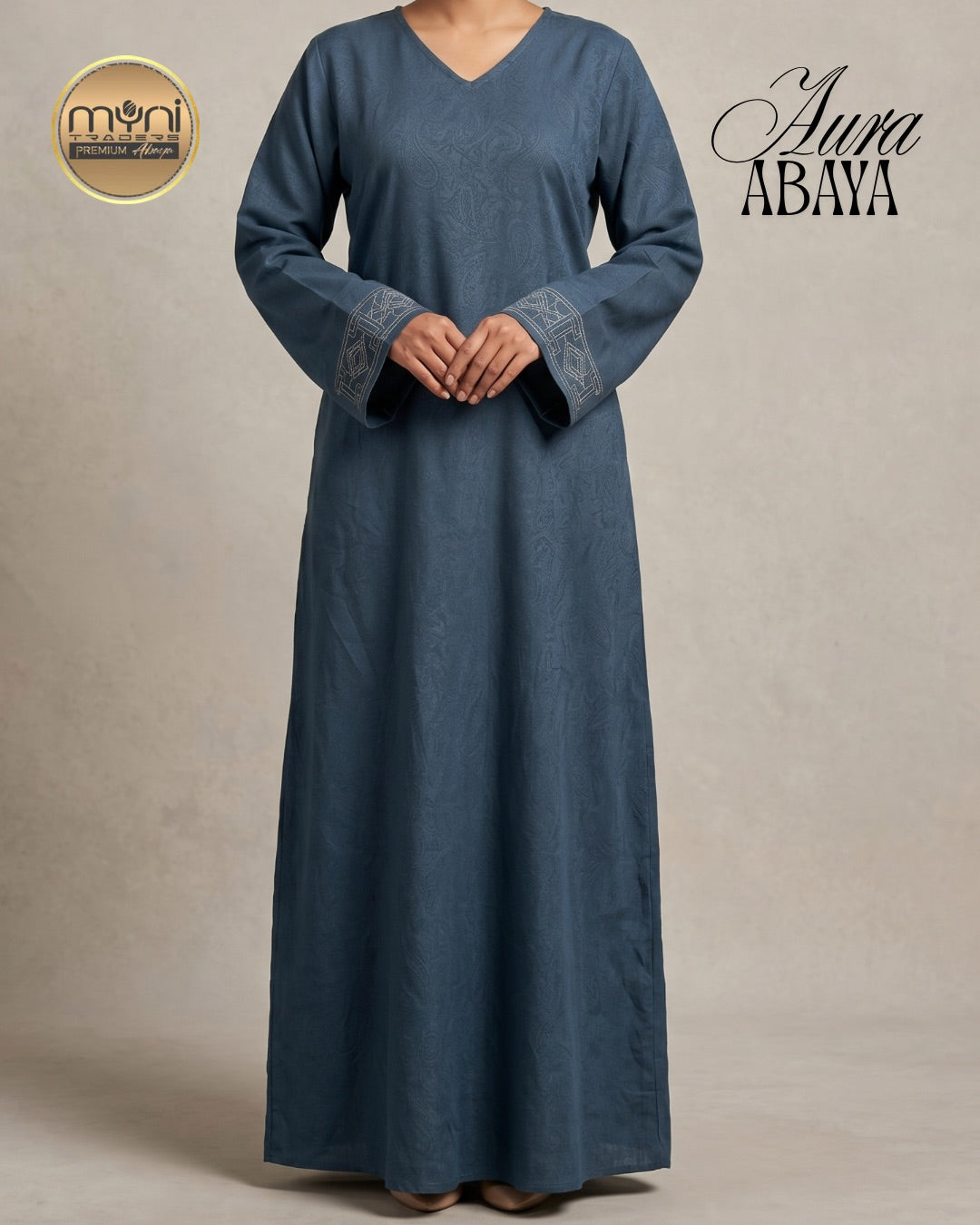 Indian Abaya – Hajj Festival Collection | Elegant Embroidery | Aura Material