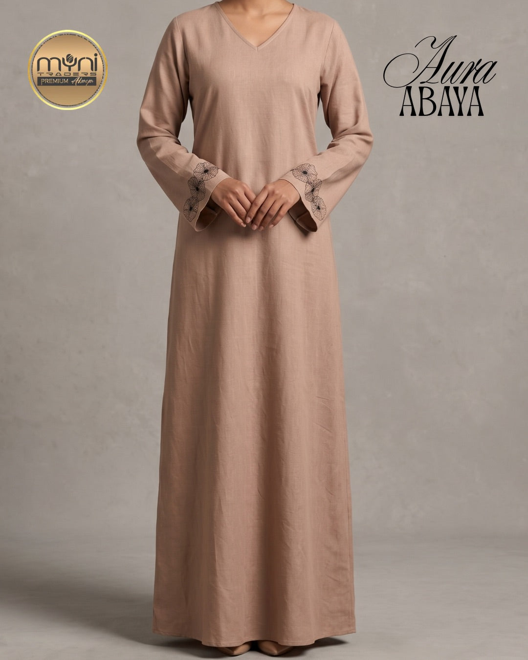 Indian Abaya – Hajj Festival Collection | Elegant Embroidery | Aura Material
