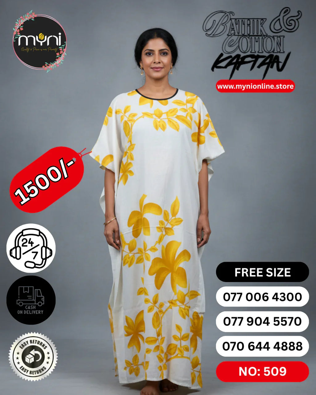 Bathik & Cotton Kaftan- 100% Cotton material | Free size comfort