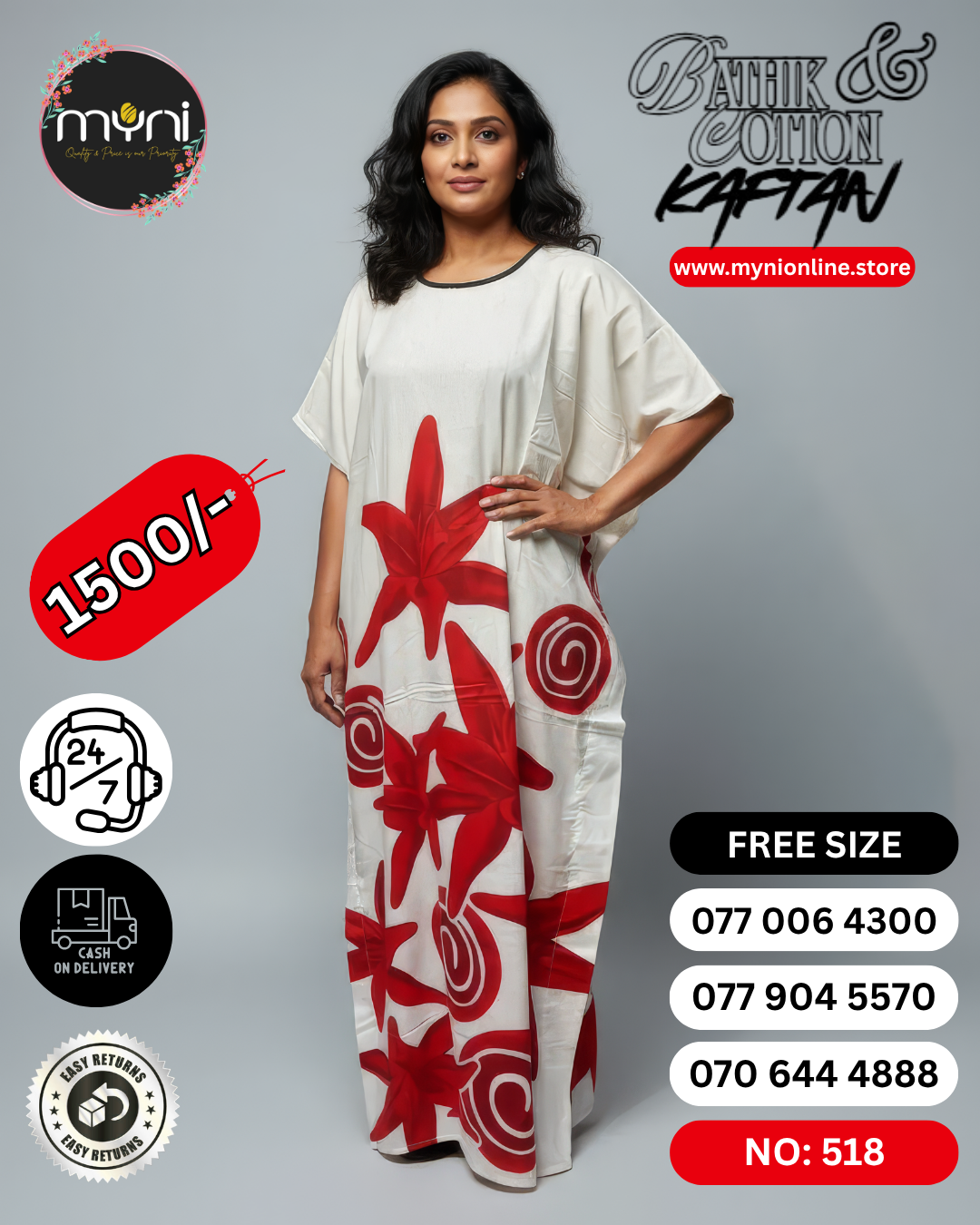 Bathik & Cotton Kaftan- 100% Cotton material | Free size comfort