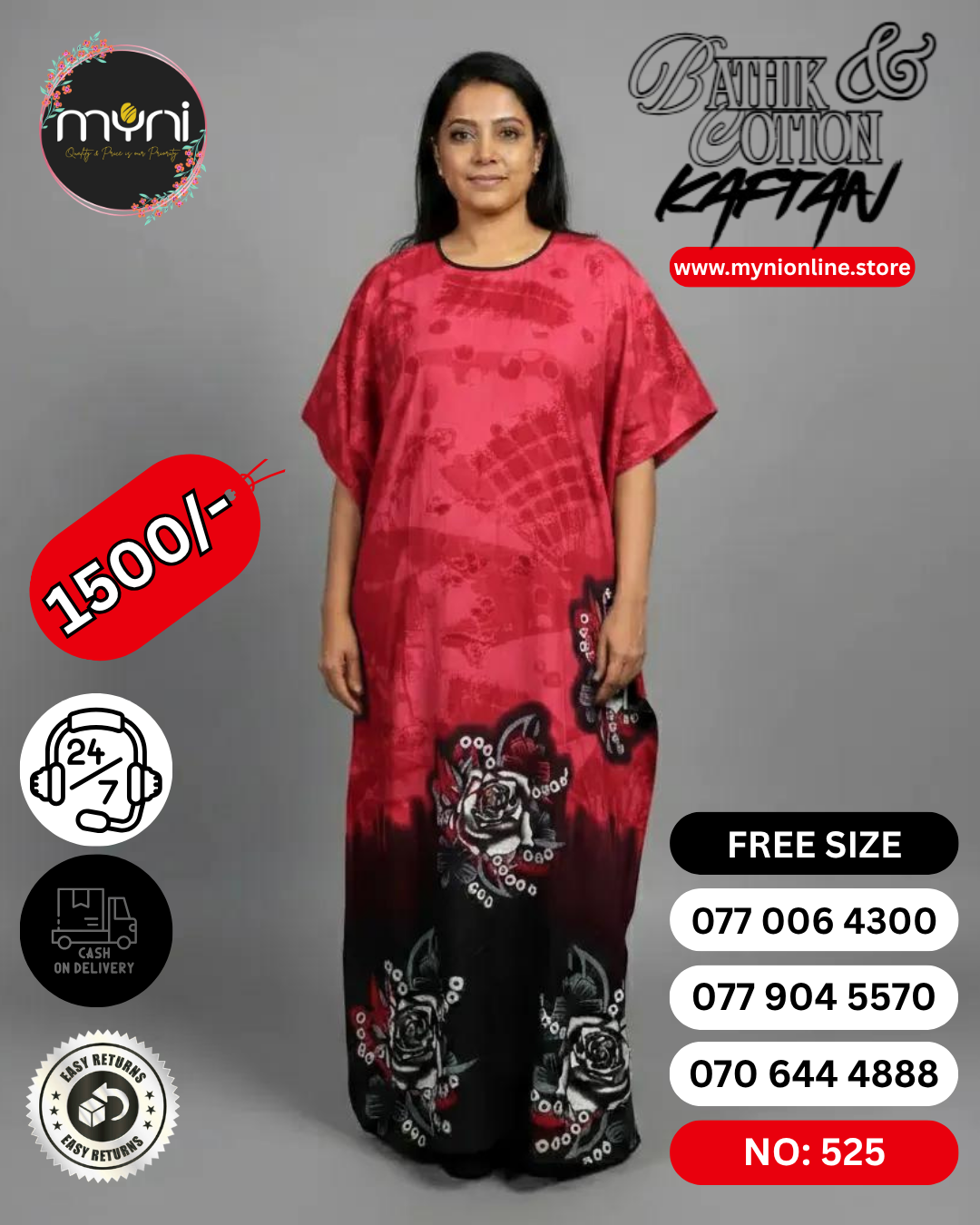 Bathik & Cotton Kaftan- 100% Cotton material | Free size comfort