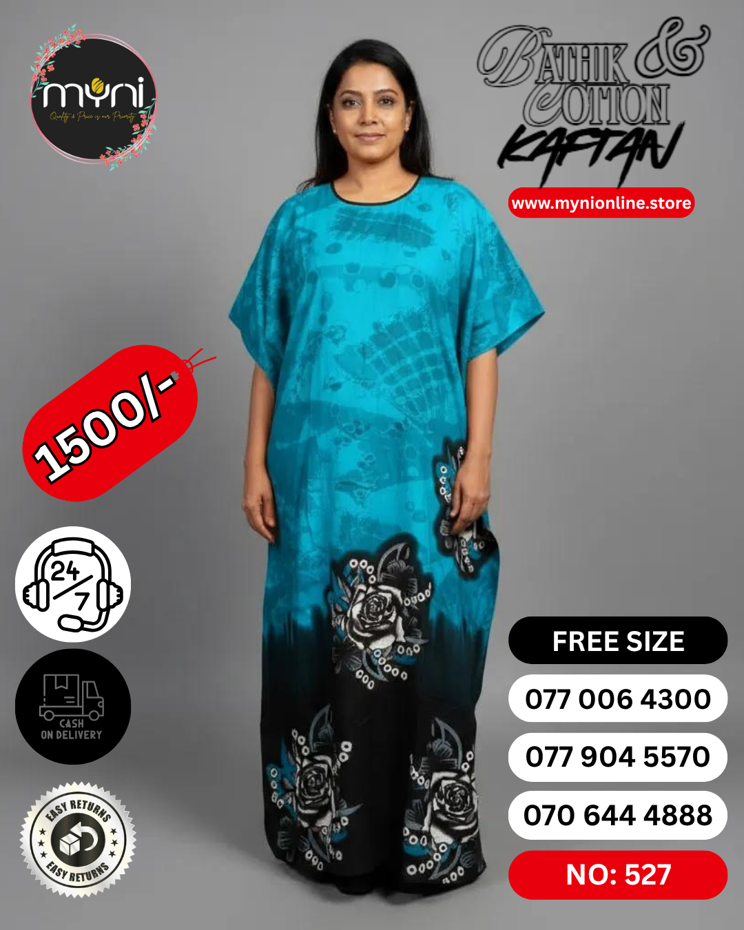 Bathik & Cotton Kaftan- 100% Cotton material | Free size comfort