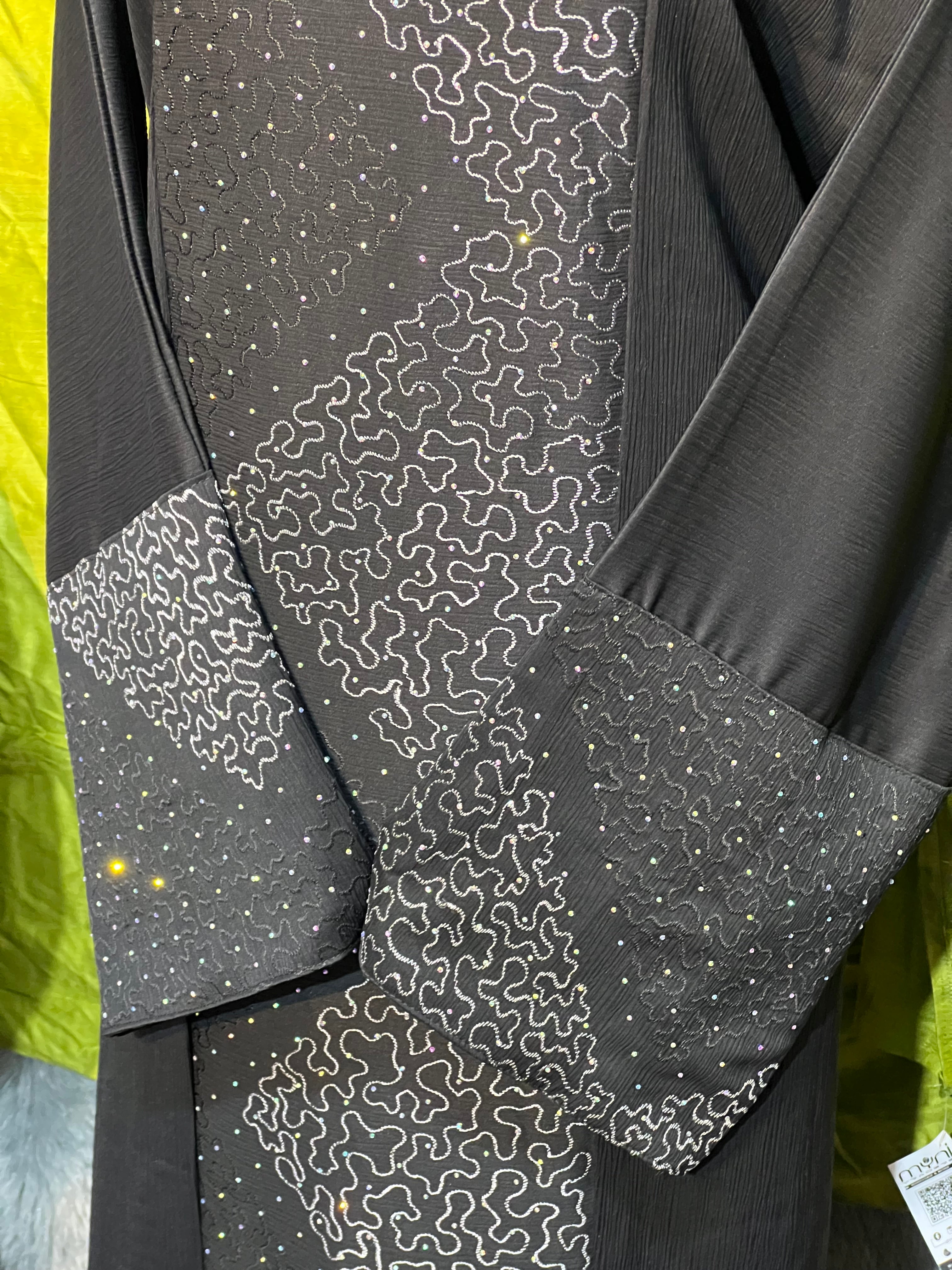 Premium Dubai Abaya with Embroidery, Stone Work & Zoom Material – Elegant Modest Wear