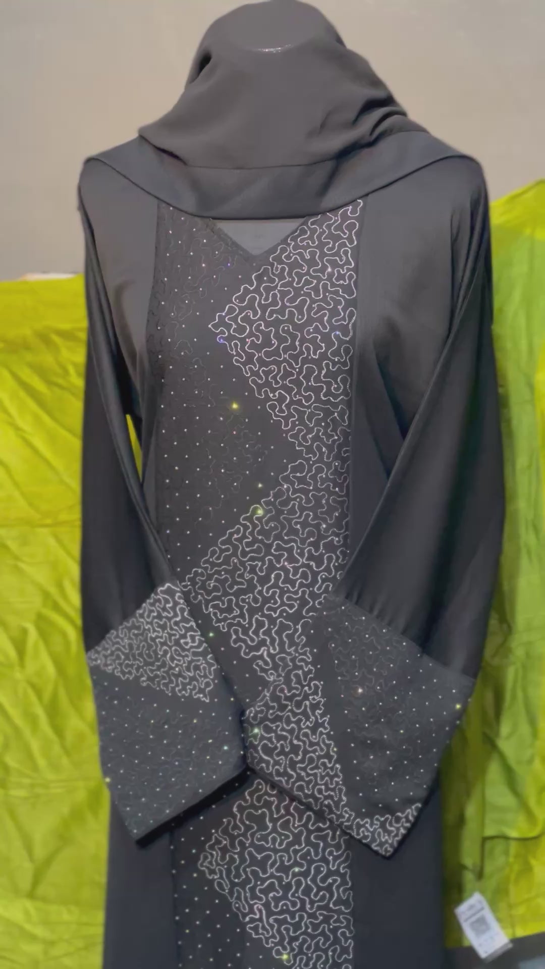 Premium Dubai Abaya with Embroidery, Stone Work & Zoom Material – Elegant Modest Wear