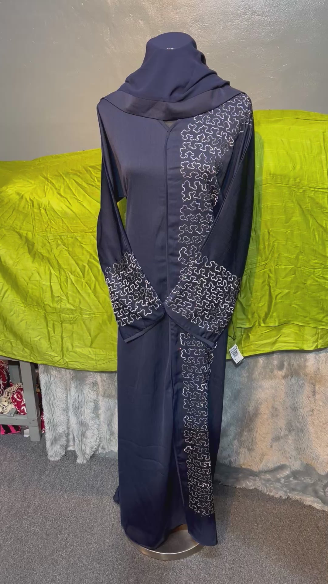 Premium Dubai Abaya with Embroidery, Stone Work & Zoom Material – Elegant Modest Wear
