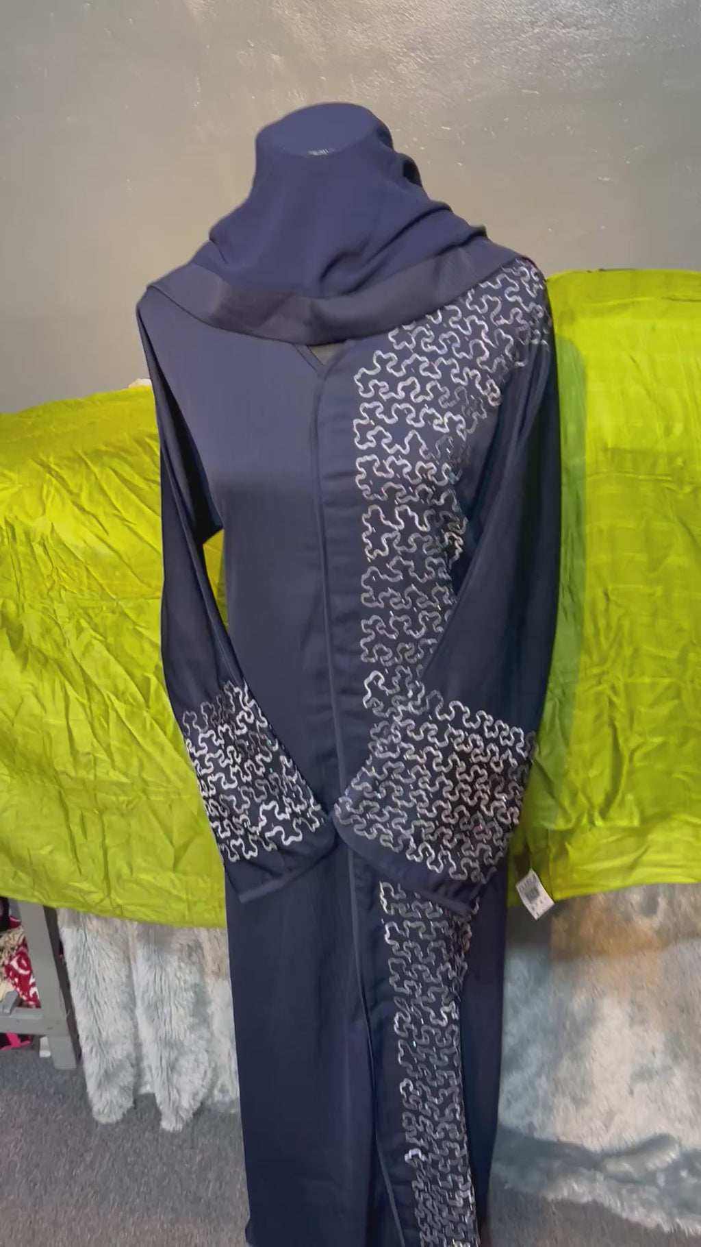 Premium Dubai Abaya with Embroidery, Stone Work & Zoom Material – Elegant Modest Wear
