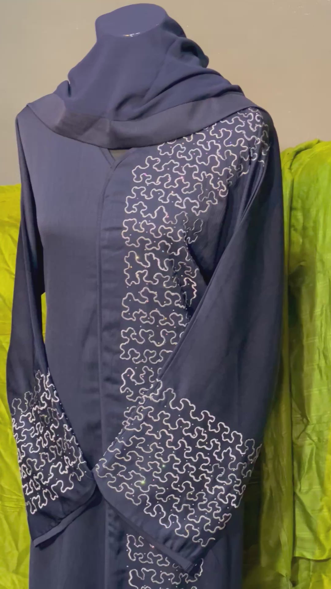Premium Dubai Abaya with Embroidery, Stone Work & Zoom Material – Elegant Modest Wear
