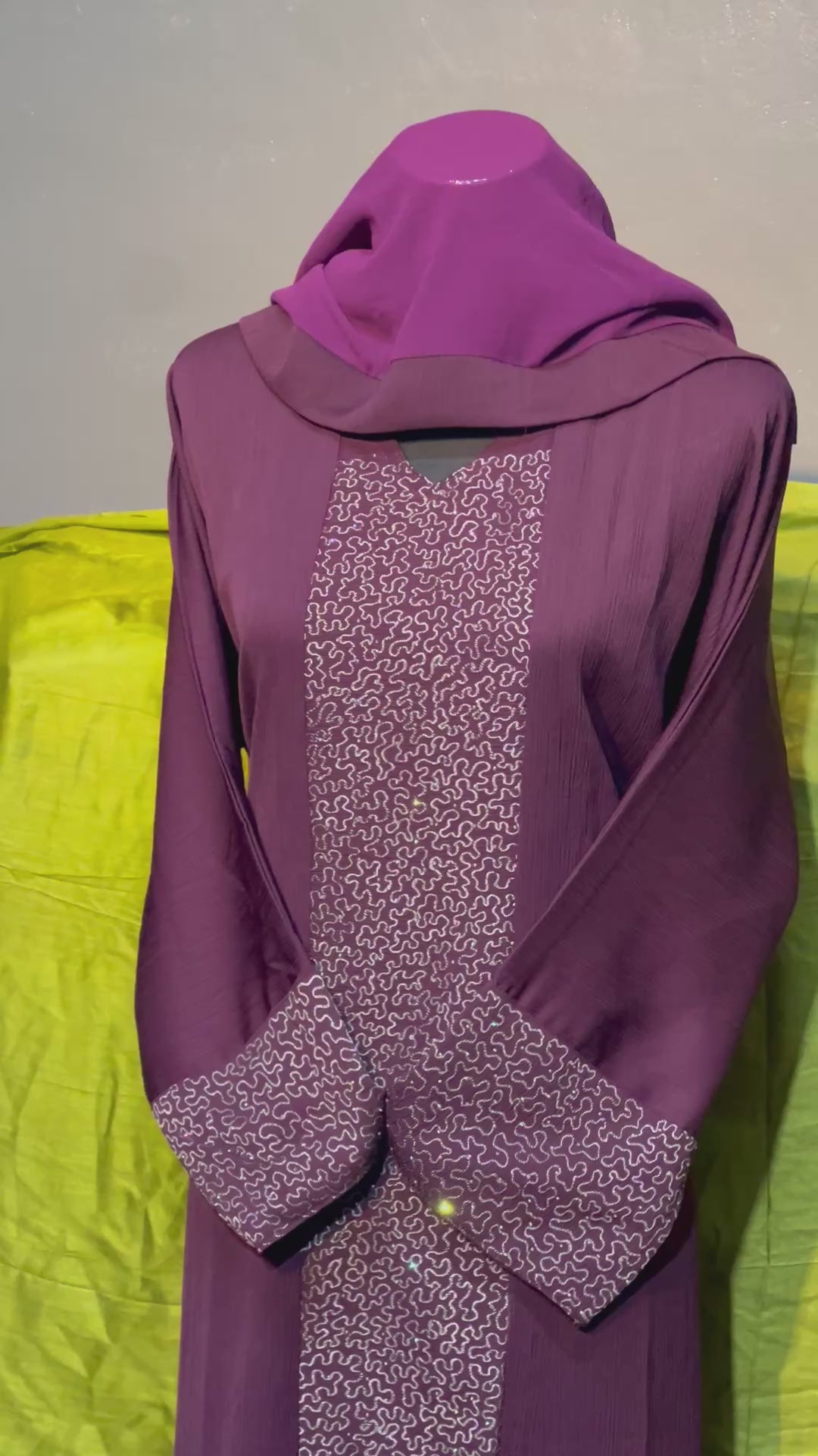 Premium Dubai Abaya with Embroidery, Stone Work & Zoom Material – Elegant Modest Wear