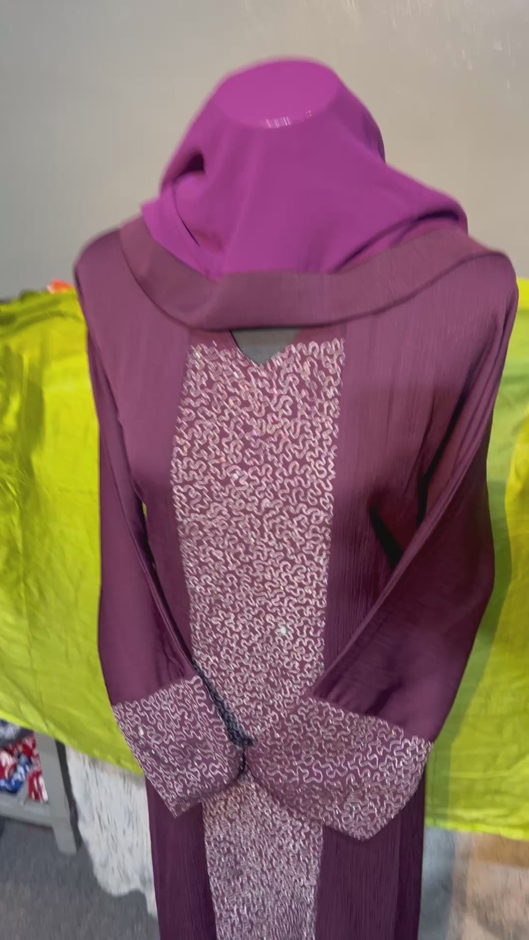 Premium Dubai Abaya with Embroidery, Stone Work & Zoom Material – Elegant Modest Wear