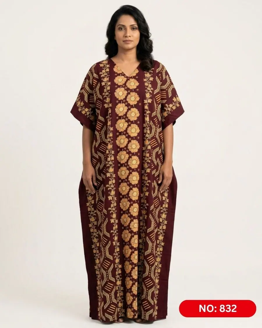 Bathik & Cotton Kaftan (NO.832) - MYNi Fashion Sri Lanka