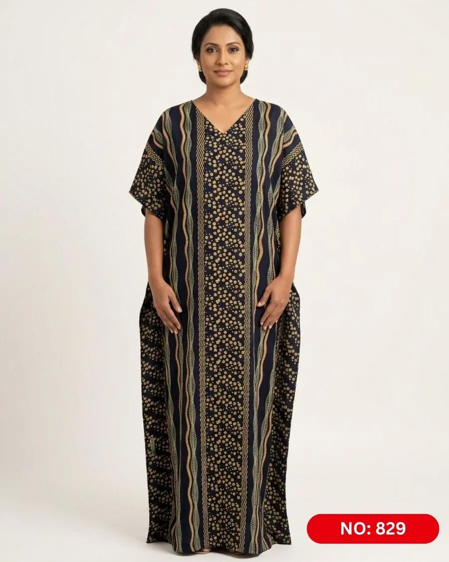 Bathik & Cotton Kaftan (NO.829) - MYNi Fashion Sri Lanka