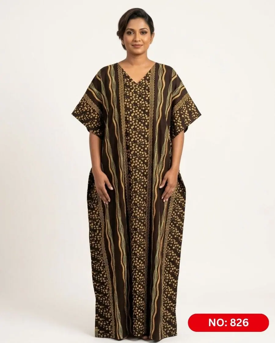 Bathik & Cotton Kaftan (NO.826) - MYNi Fashion Sri Lanka