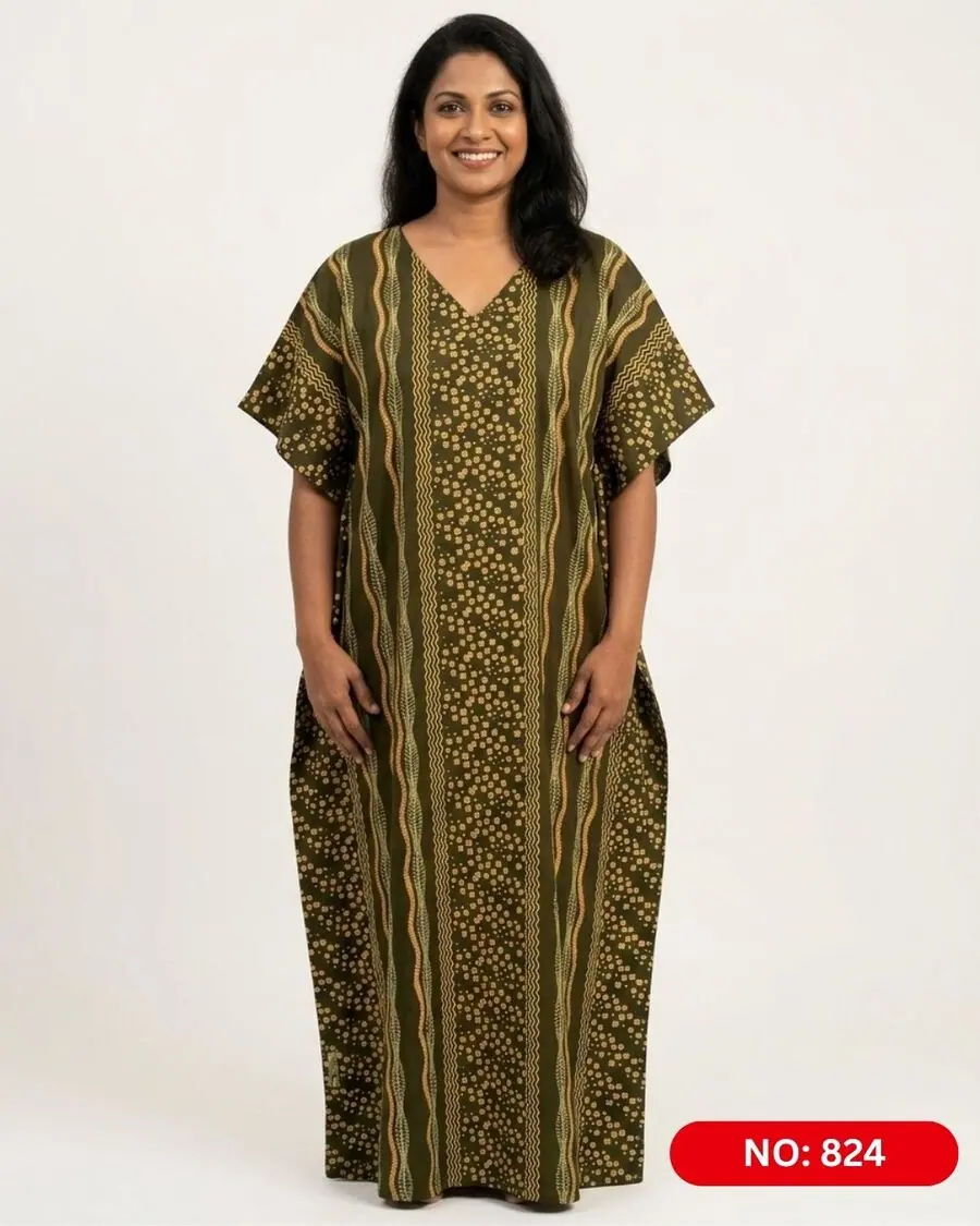 Bathik & Cotton Kaftan (NO.824) - MYNi Fashion Sri Lanka