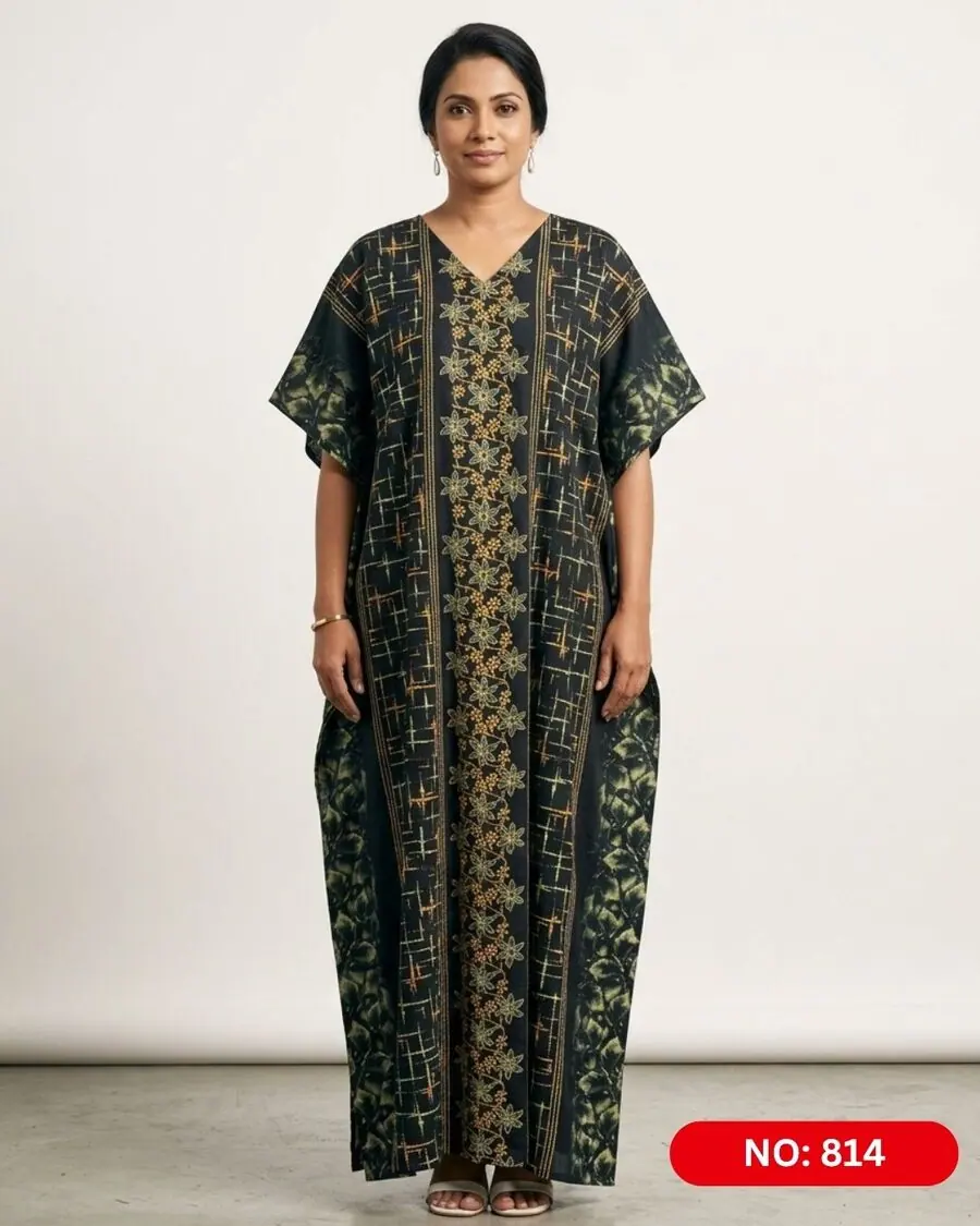 Bathik & Cotton Kaftan (NO.814) - MYNi Fashion Sri Lanka