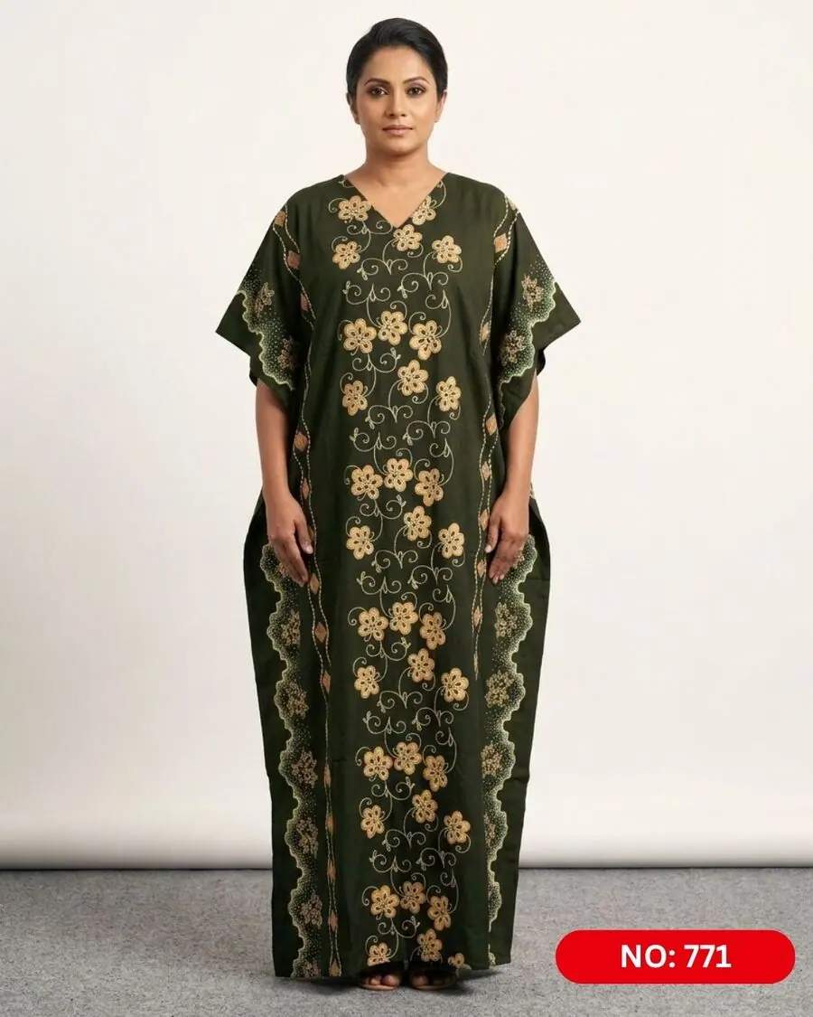 Bathik & Cotton Kaftan (NO.771) - MYNi Fashion Sri Lanka