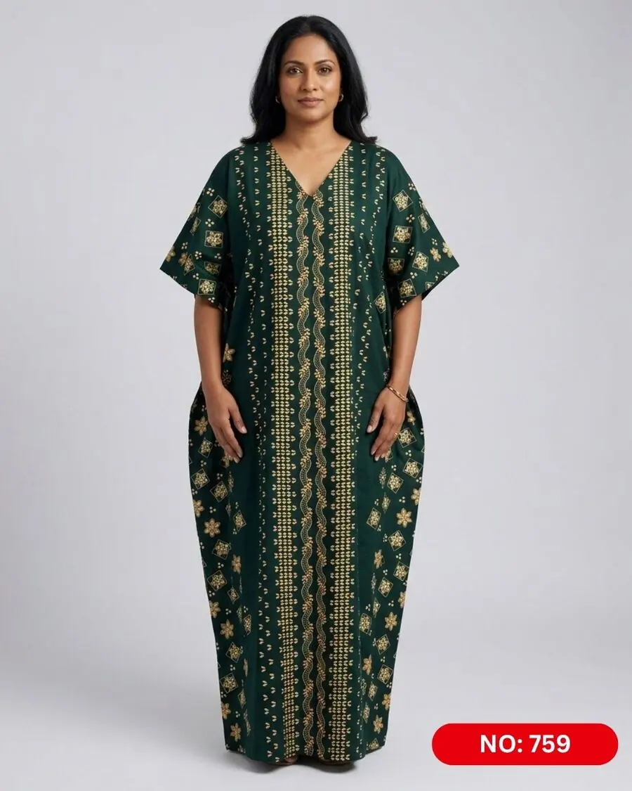 Bathik & Cotton Kaftan (NO.759) - MYNi Fashion Sri Lanka