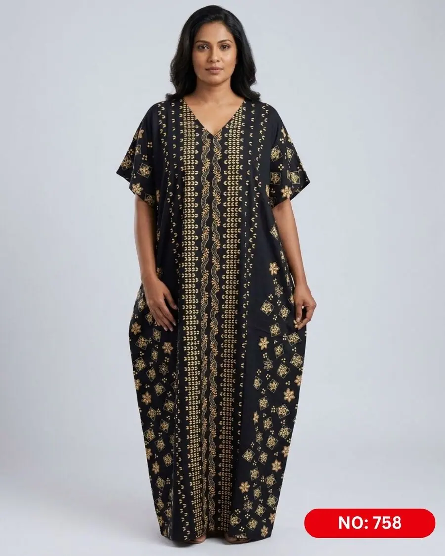 Bathik & Cotton Kaftan (NO.758) - MYNi Fashion Sri Lanka