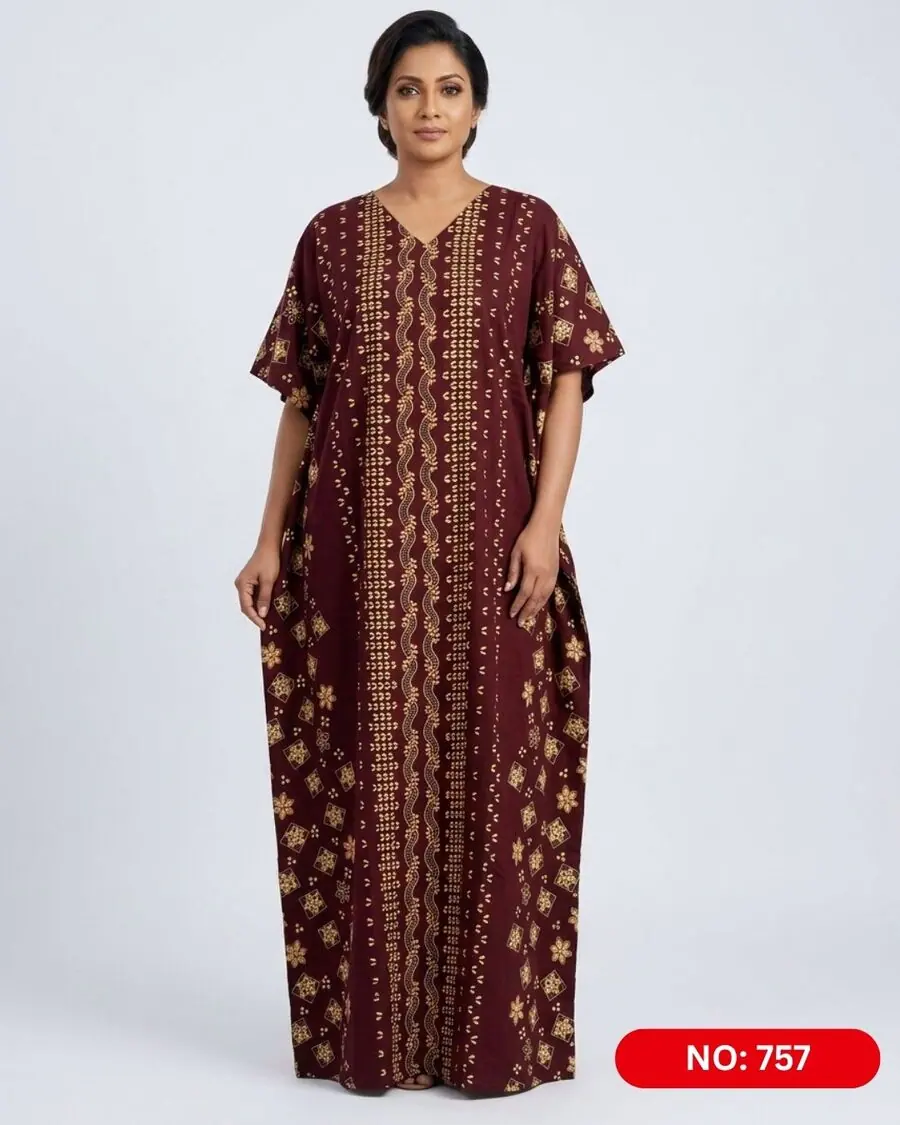 Bathik & Cotton Kaftan (NO.757) - MYNi Fashion Sri Lanka