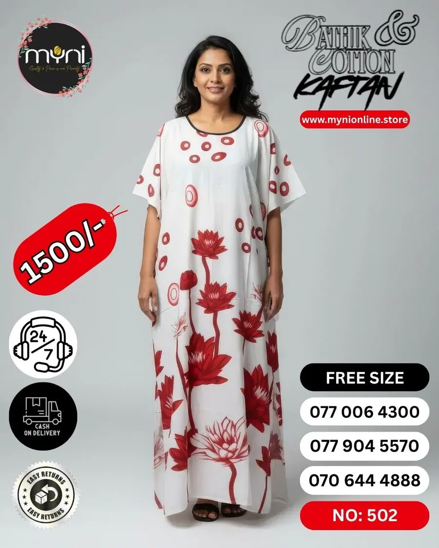 Bathik & Cotton Kaftan (NO.502) - MYNi Fashion Sri Lanka