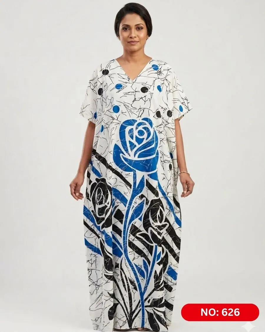 Bathik & Cotton Kaftan (NO.626) - MYNi Fashion Sri Lanka