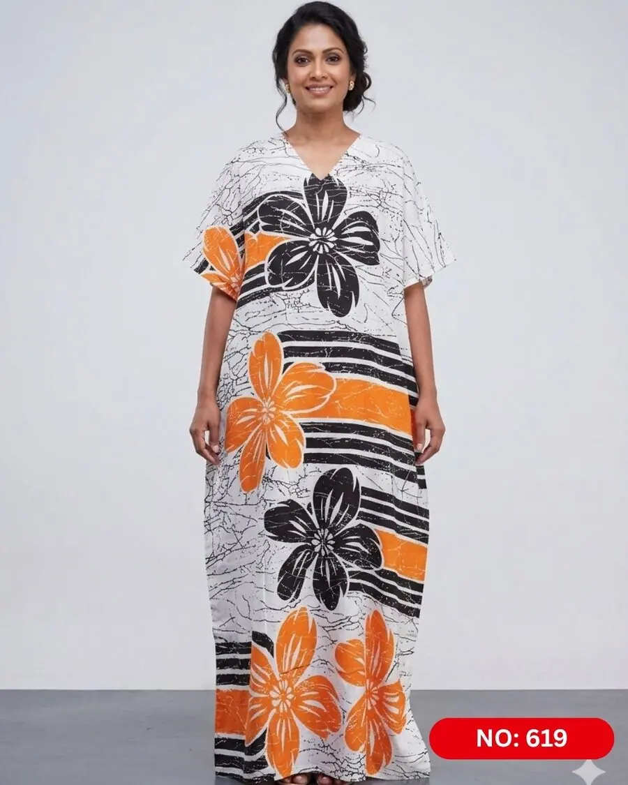 Bathik & Cotton Kaftan (NO.619) - MYNi Fashion Sri Lanka