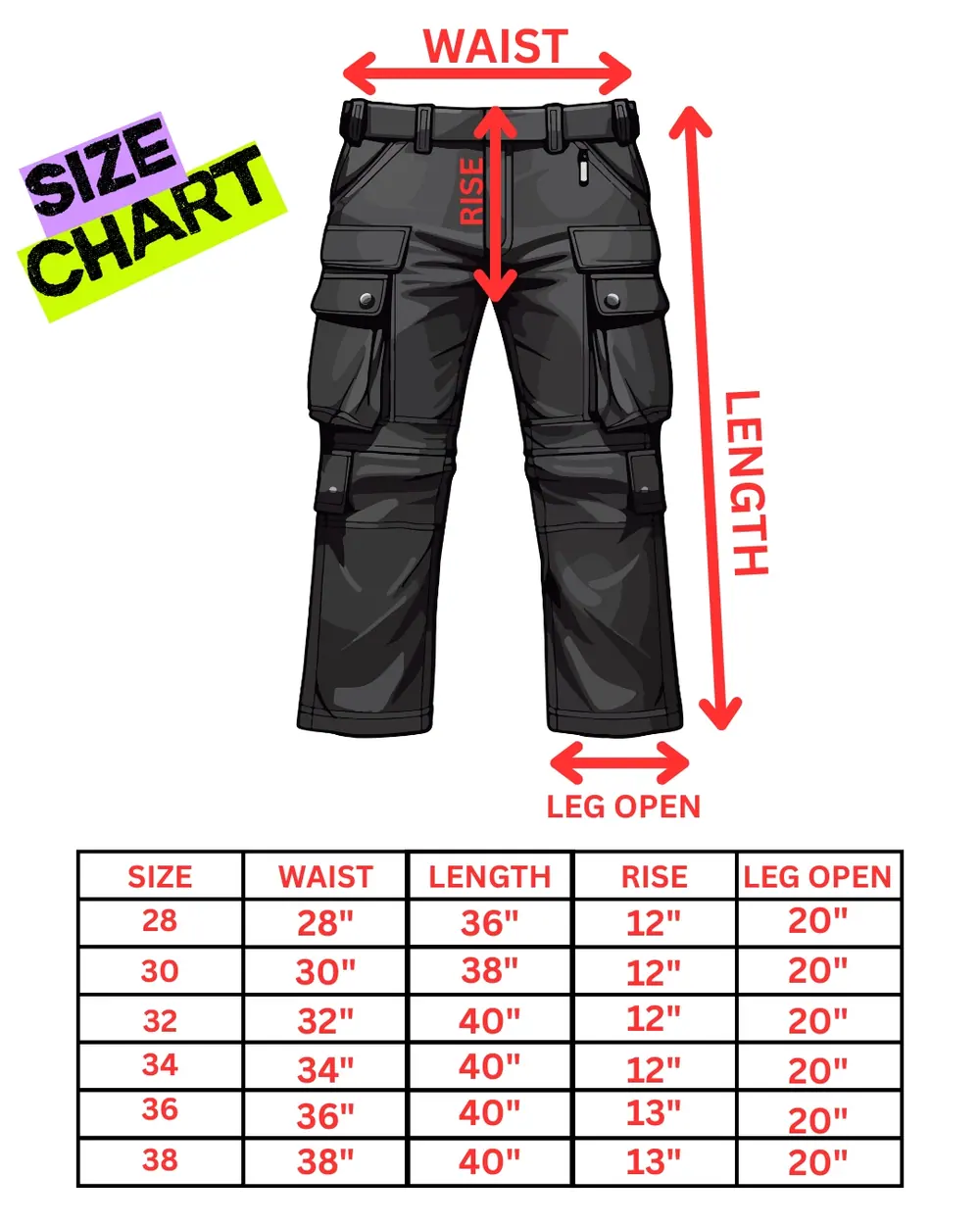 MYNi Fashion size guide